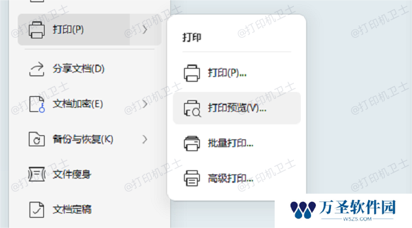 打印预览和调整